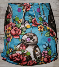 Load image into Gallery viewer, Blue Floral Wars OS Pocket Diaper
